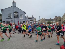 The start of the Saunter at Grove Square in Leyburn